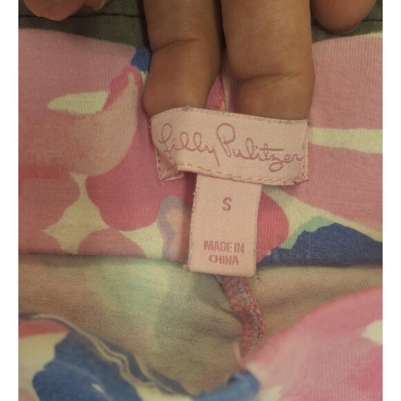 Lilly Pulitzer Pant Womens Small Wide Leg Pink Hermosa Print Lightweight Pull On - Picture 2 of 9